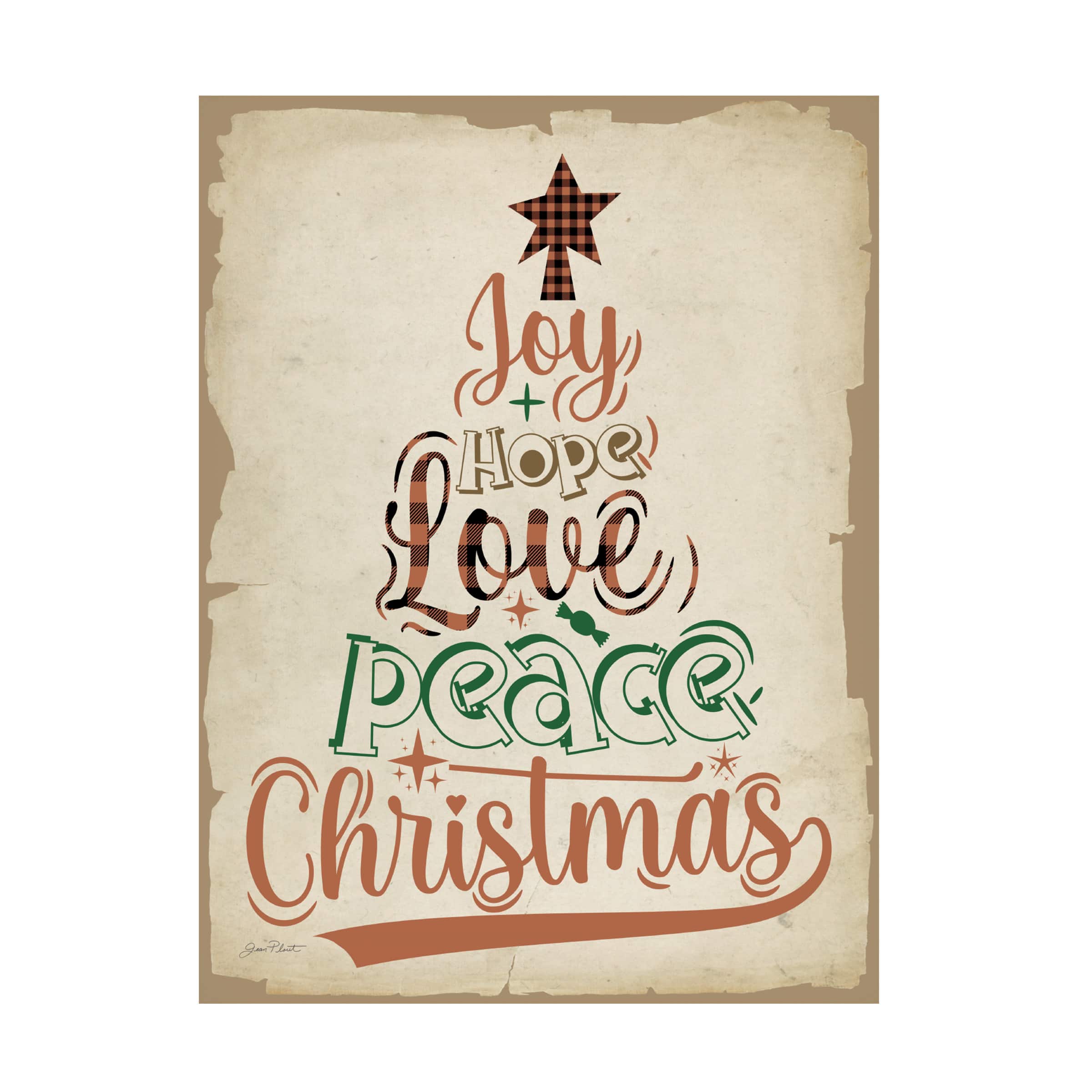Trademark Fine Art - Jean Plout Earthy Christmas C Canvas Art - 14x19 - Multicolor