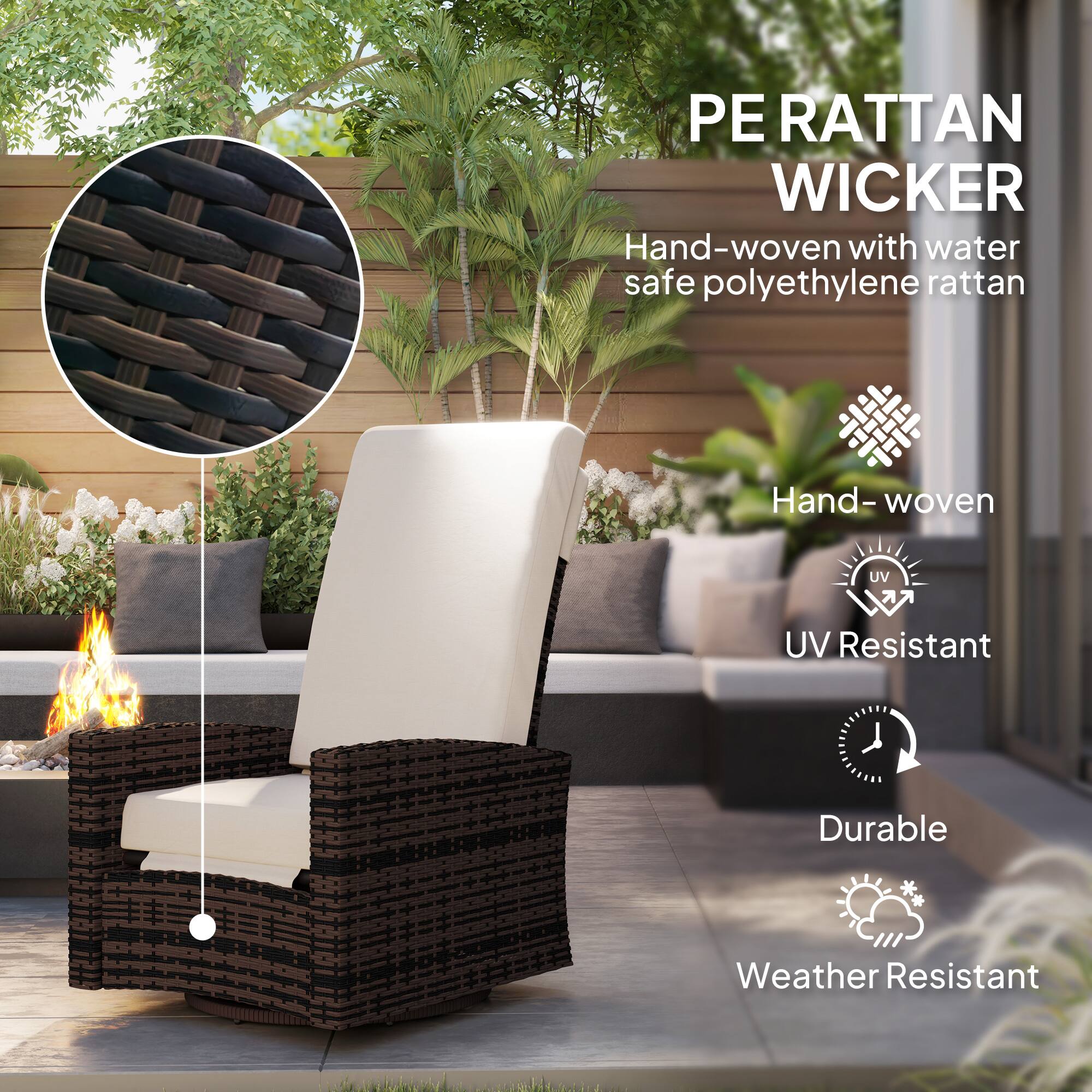 PE RATTAN WICKER

Hand-woven with water safe polyethylene rattan

- Hand-woven
- UV Resistant
- Durable
- Weather Resistant