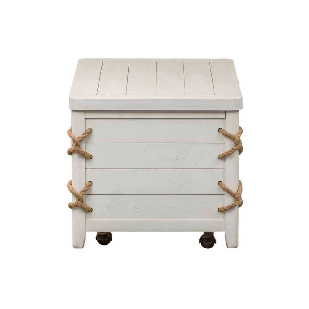 Angle. Liberty Furniture Industries - Dockside Storage Trunk in White - White.