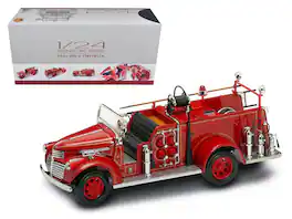 1941 GMC Fire Engine with Accessories 1/24 Diecast Model Car by Road Signature - Red