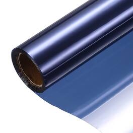Unique Bargains - Privacy Window Film PVC One-Way Mirror Tint Non-Adhesive Reflective Heat Control Privacy Protection 31.5x9.8Ft - Dark Blue Silver