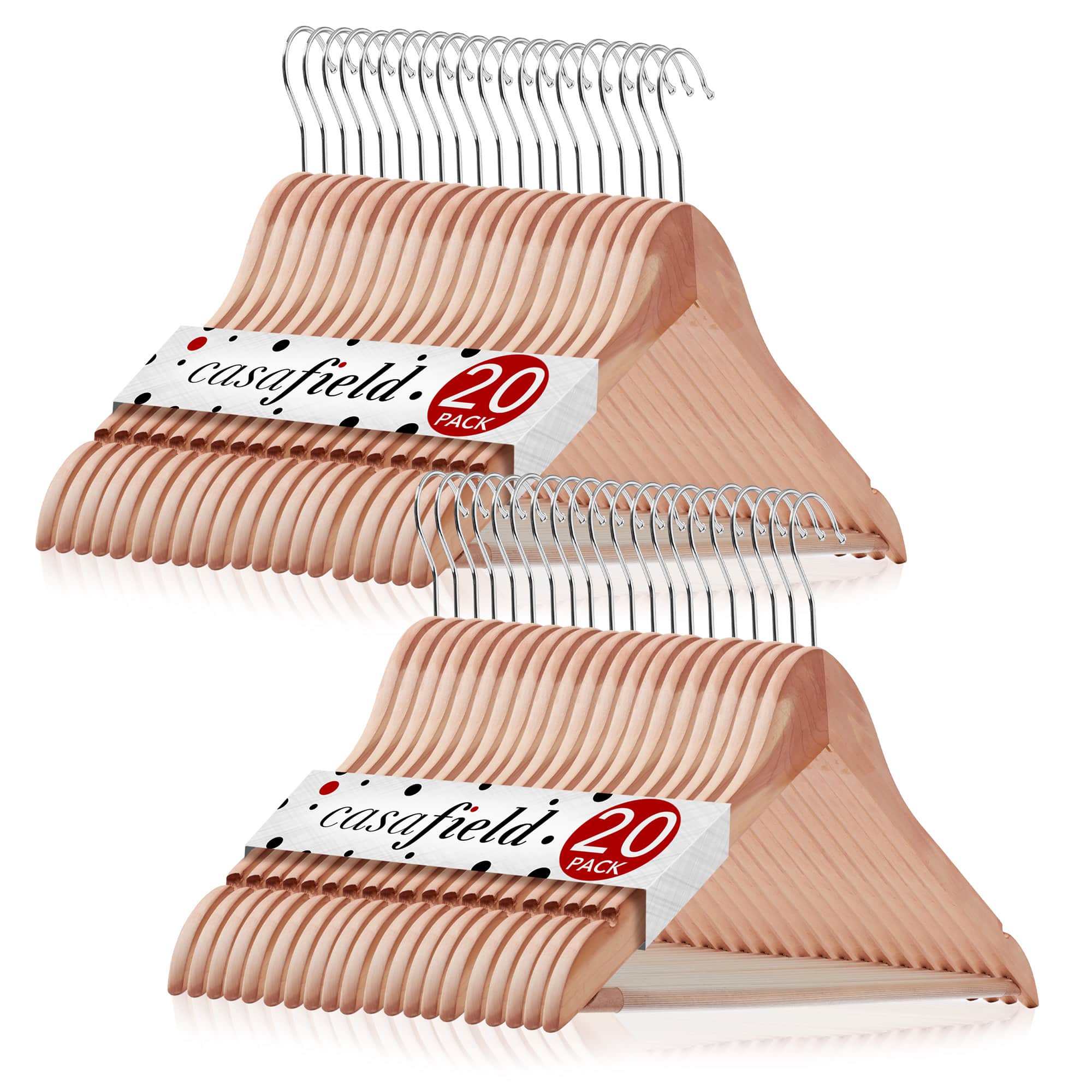 Casafield - Red Wooden Suit Hangers - Cedar