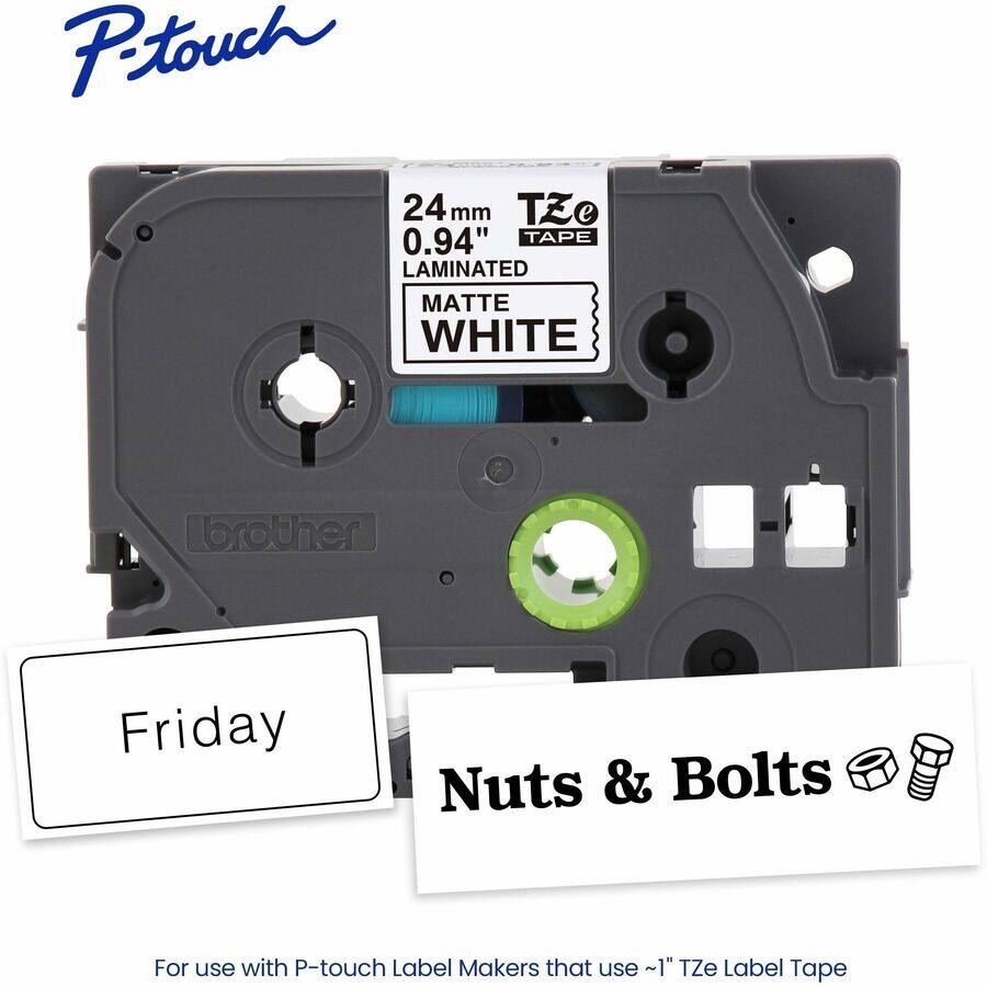 P-touch

24 mm 0.94" LAMINATED TAPE MATTE WHITE

Friday

Nuts & Bolts

For use with P-touch Label Makers that use ~1" TZe Label Tape