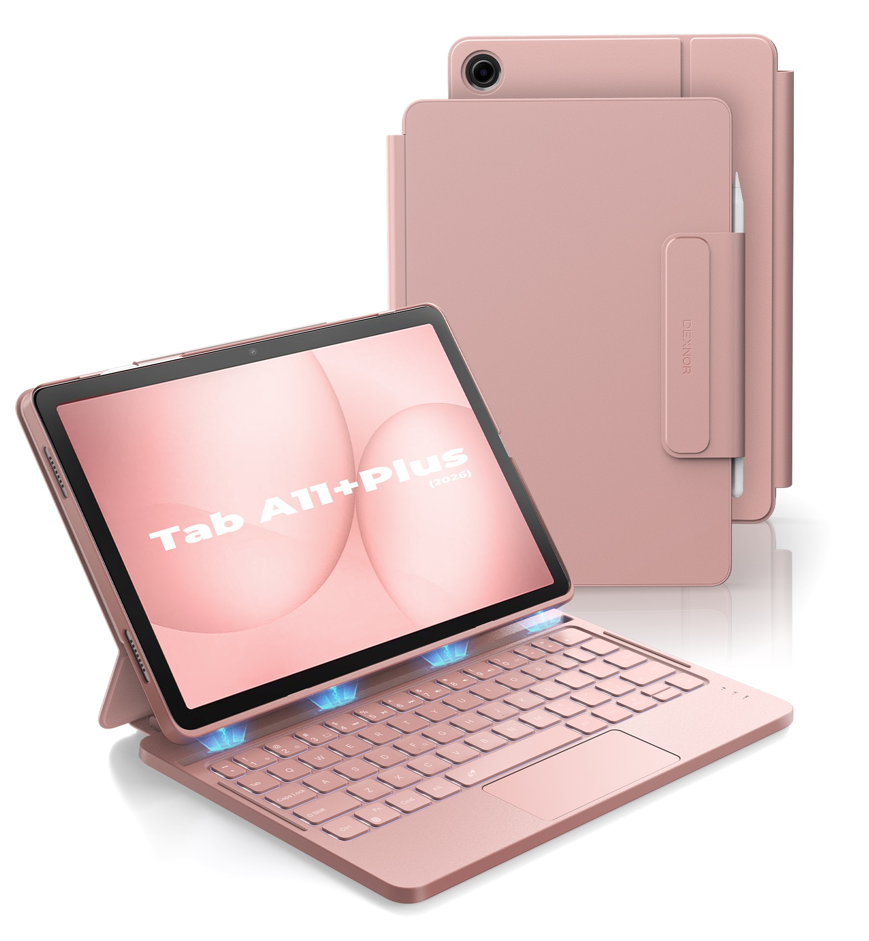 Dexnor - Keyboard&Case for Samsung Galaxy Tab A11+ Plus/A9+ Plus with Ultra-Light Magnetic Folio, Trackpad Backlit Stylus Holder - Pink price history on PriceWatchPro