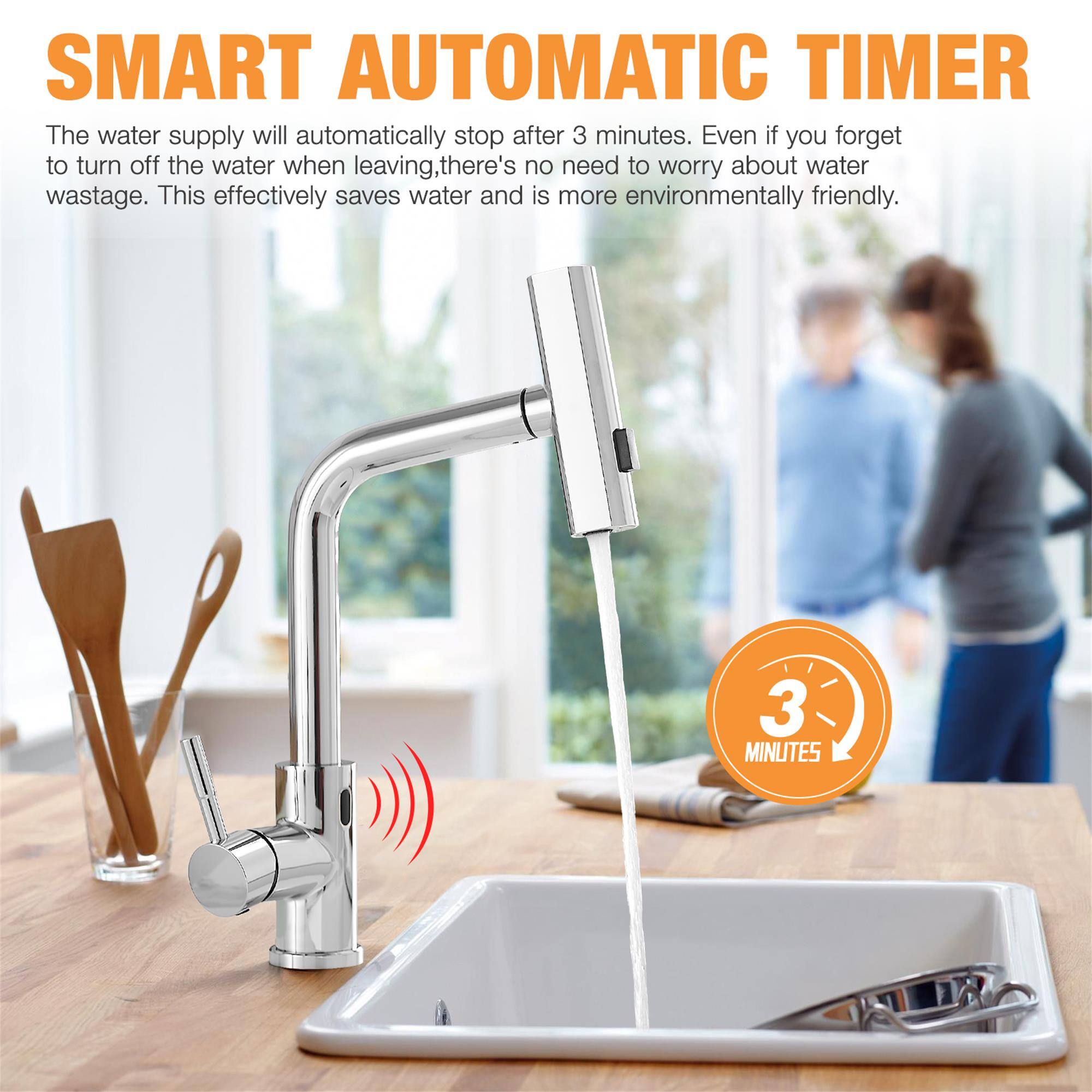 SMART AUTOMATIC TIMER

The water supply will automatically stop after 3 minutes. Even if you forget to turn off the water when leaving, there's no need to worry about water wastage. This effectively saves water and is more environmentally friendly.

3 MINUTES