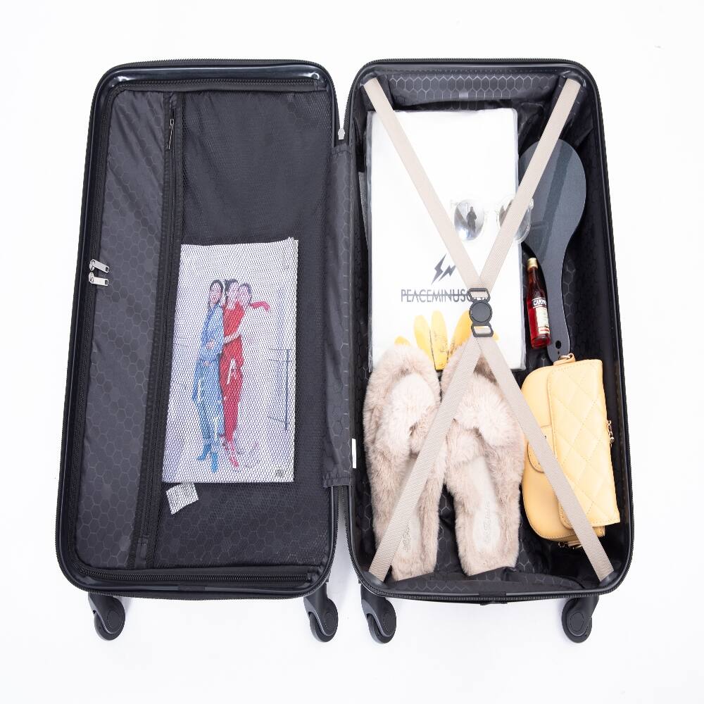 Alt View 7. Ropilly - Ropilly 3 Piece Luggage Set Hardshell Suitcase with Wheels Gold - Gold.