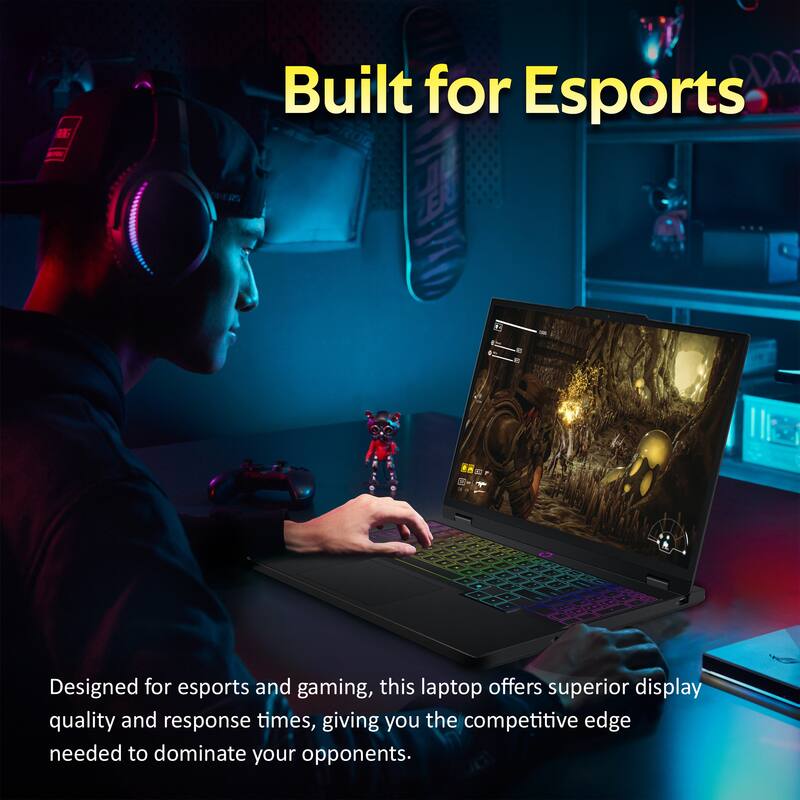 Built for Esports

Designed for esports and gaming, this laptop offers superior display quality and response times, giving you the competitive edge needed to dominate your opponents.