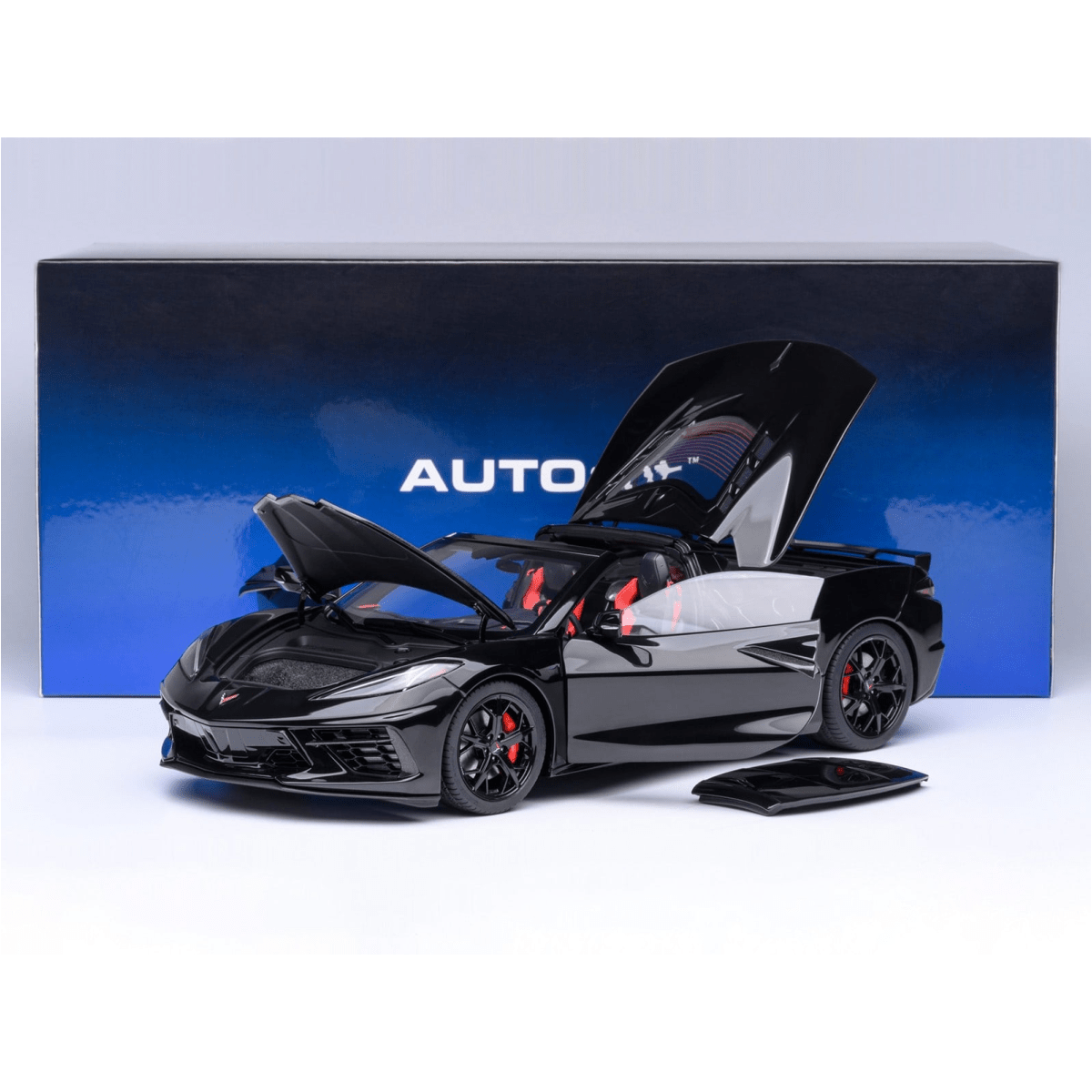 Alt View 9. Autoart - 2020 Chevrolet Corvette C8 Stingray Black 1/18 Model Car by Autoart.