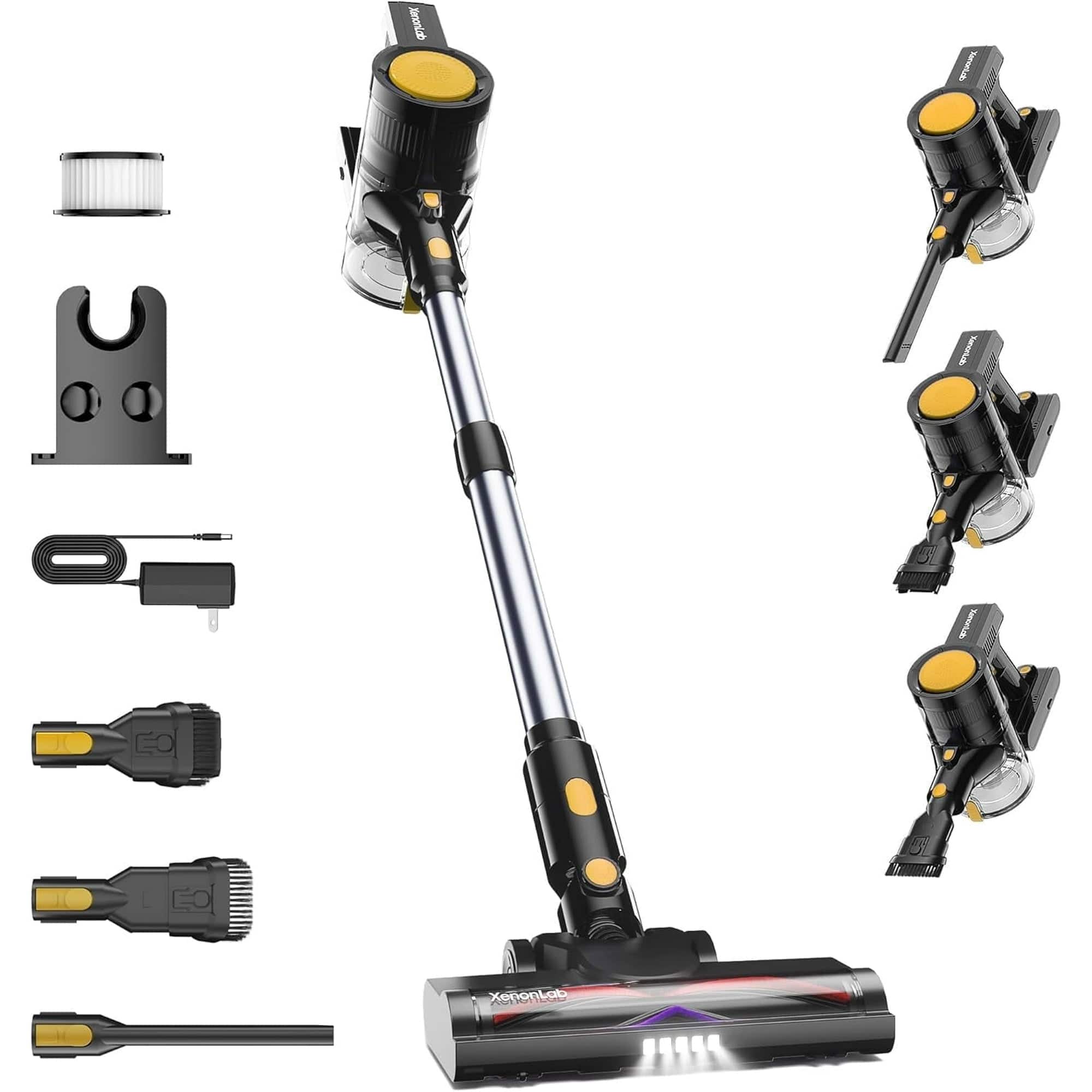 Xenonlab - Cordless Stick Vacuum Cleaner Rechargeable Stick Vacuum Lightweight Upright for Home Hardwood Floor - Yellow