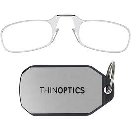 ThinOptics - 2.5 Reading Glasses with Silver KeyChain - Clear