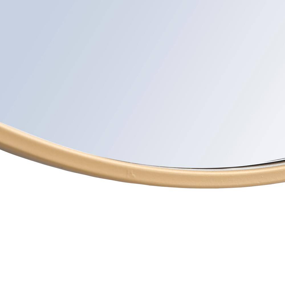 Alt View 5. Elegant Decor - Metal frame Round Mirror 24 inch Brass finish - Brass.