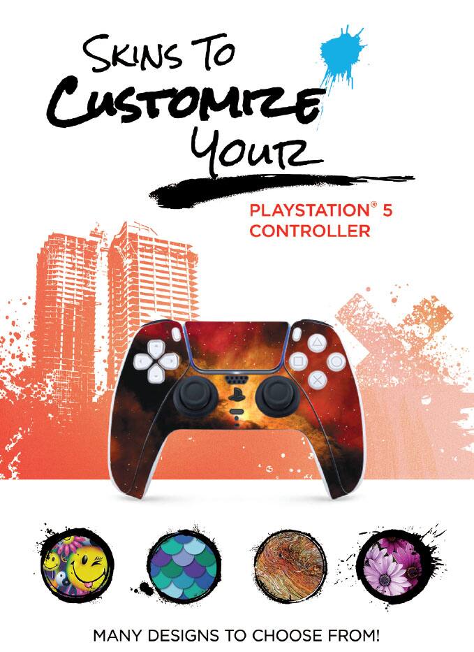 Skins to Customize Your PlayStation 5 Controller

Many Designs to Choose From!