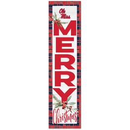 Jardine - Ole Miss Rebels 12'' x 48'' Outdoor Christmas Leaner - White