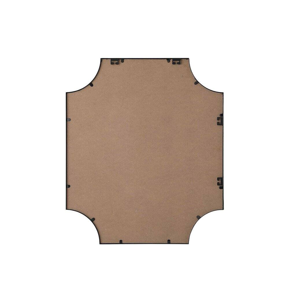Angle. Elegant Kitchen and Bath - Notched Metal Mirror 27x32 inch in Black - Black.