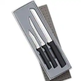 Rada - 3 Piece Sensational Serrations Knife Set, Handles - Black