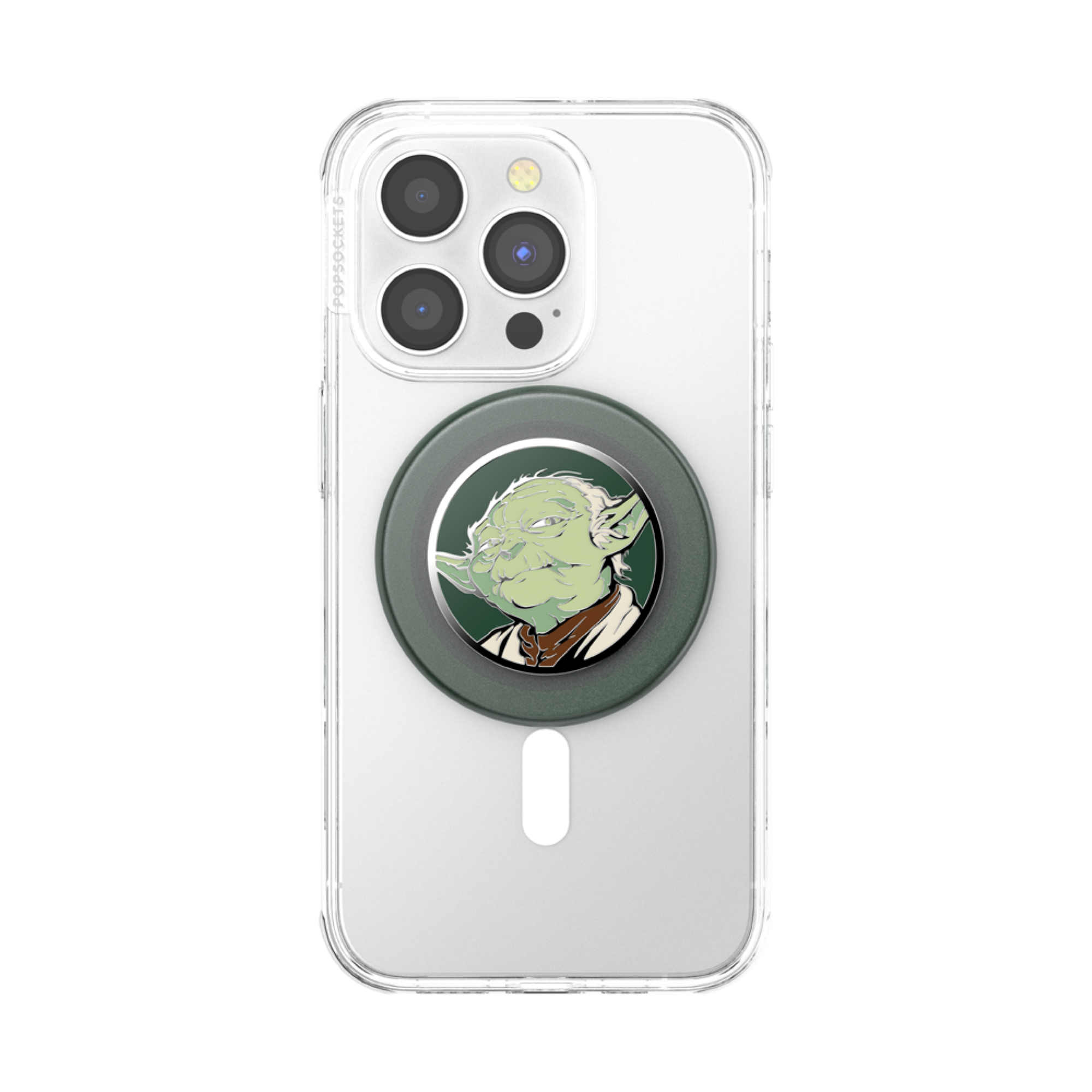 Back. PopSockets - MagSafe PopGrip Universal Magnetic Grip & Stand with Adapter Ring for Cell Phones - Star Wars -Yoda Enamel.