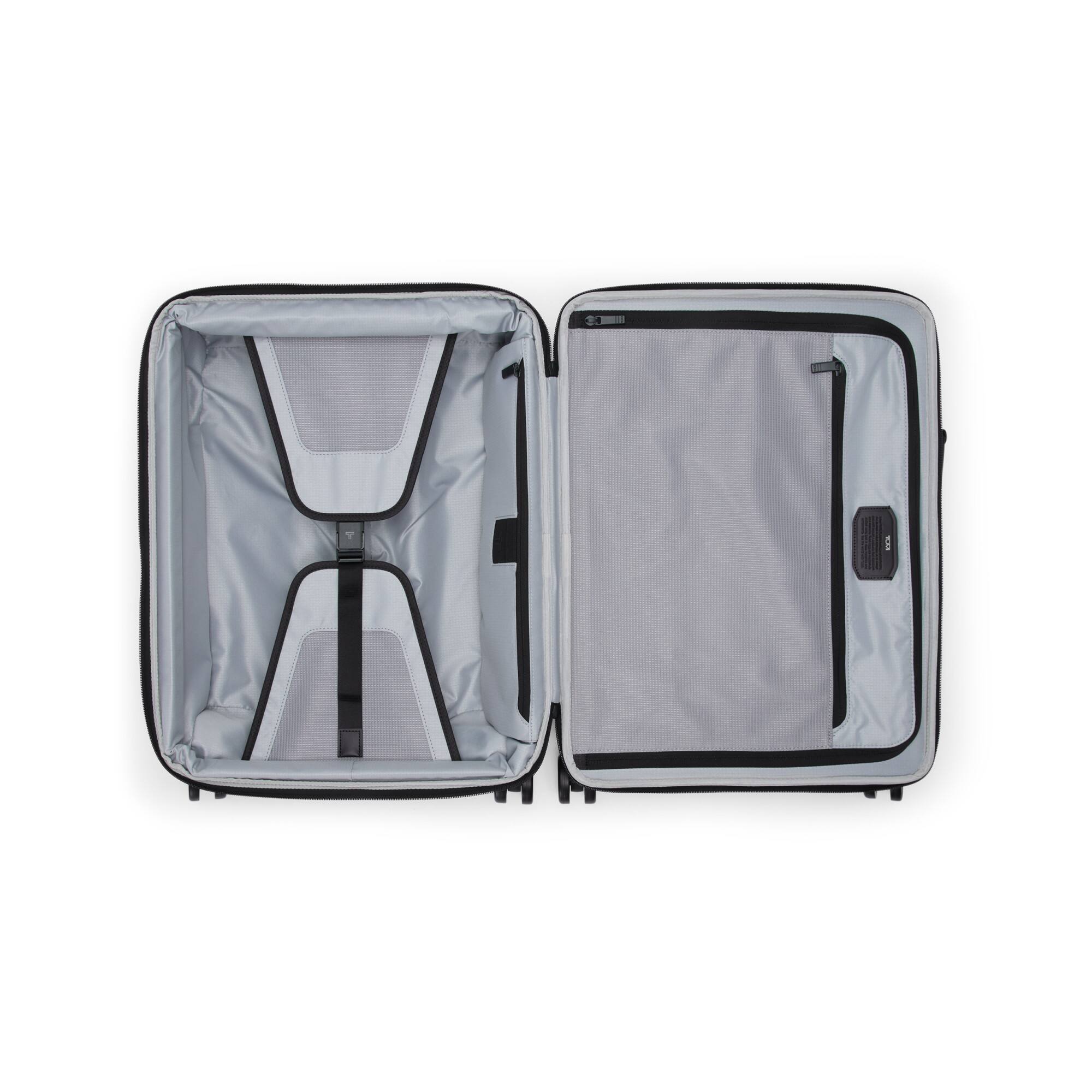Left. TUMI - Alpha Large  Dual 22" Expandable Spinner Carry-On Suitcase - Navy.