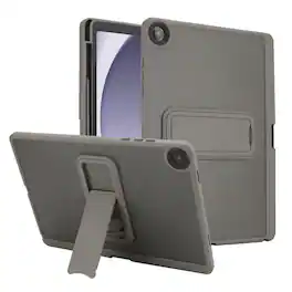 Dteck - For Samsung Galaxy Tab A11+/Samsung Galaxy Tab A9+ Shockproof Rugged Matte Foldable Kickstand Case With Pen Holder - Gray