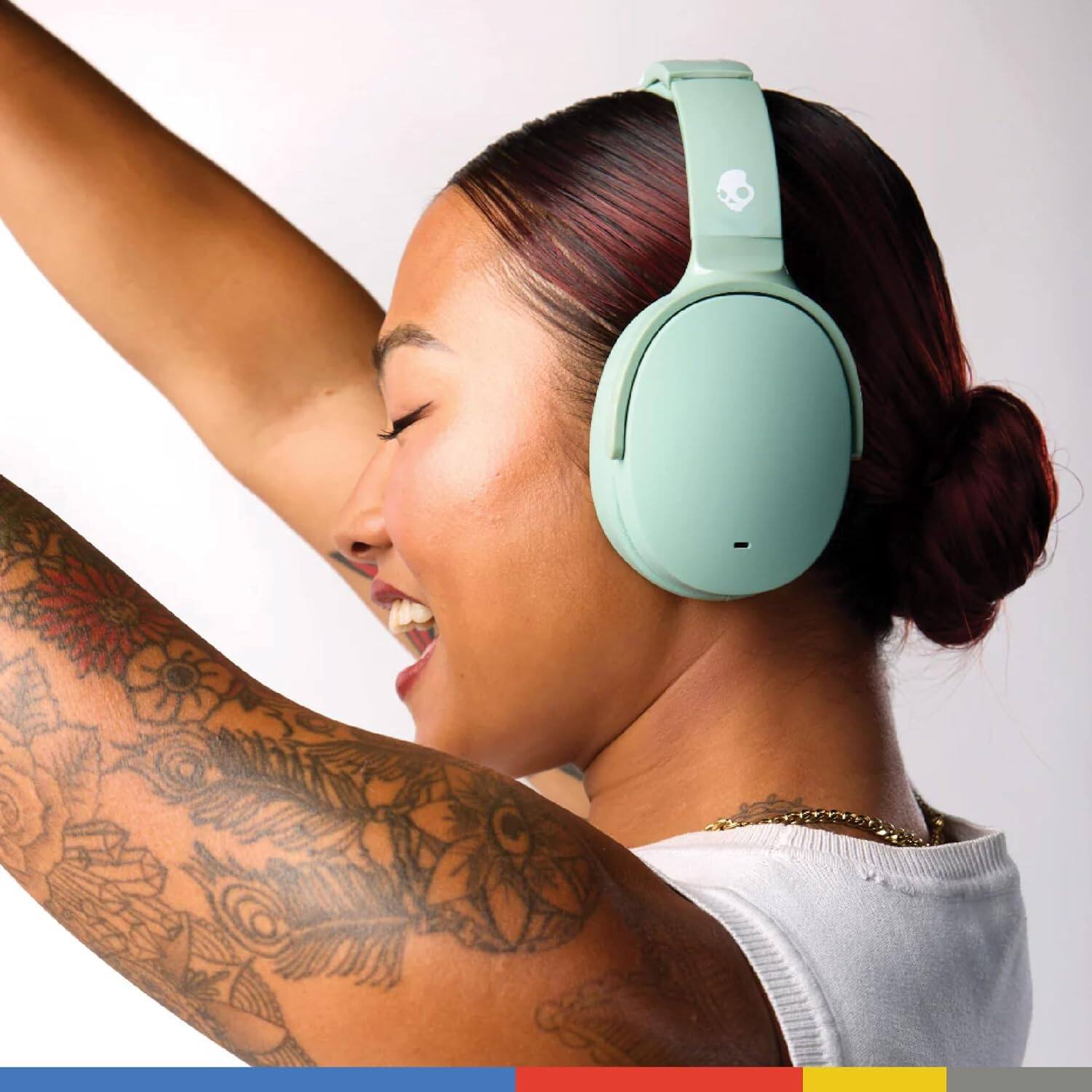 Skullcandy - Hesh ANC Wireless Over the ear Bluetooth Headphones, Active Noise Cancelling, Up to 22 Hrs Battery, Lightweight Design - Preppy Sage - Thumbnail 5