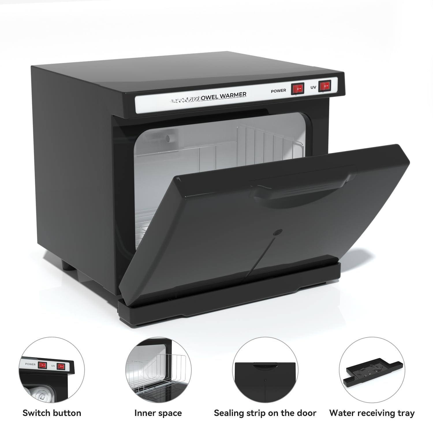 - OWEL WARMER
- POWER UV
- Switch button
- Inner space
- Sealing strip on the door
- Water receiving tray