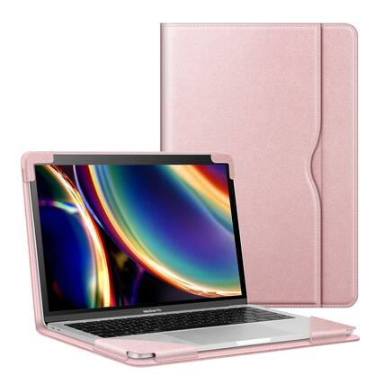 Front. Kitcheniva - Folio Sleeve Case For MacBook Air 13 (2018-2026) A2179/A1932 Rose Gold - Rose Gold.