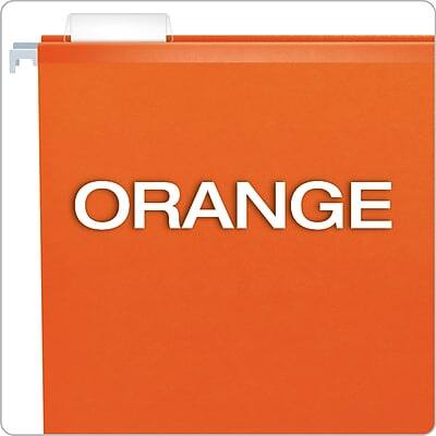Alt View 2. Pendaflex - Reinforced Hanging File Folders, 1/5 Tab, Letter Size, 25/Box - Orange.