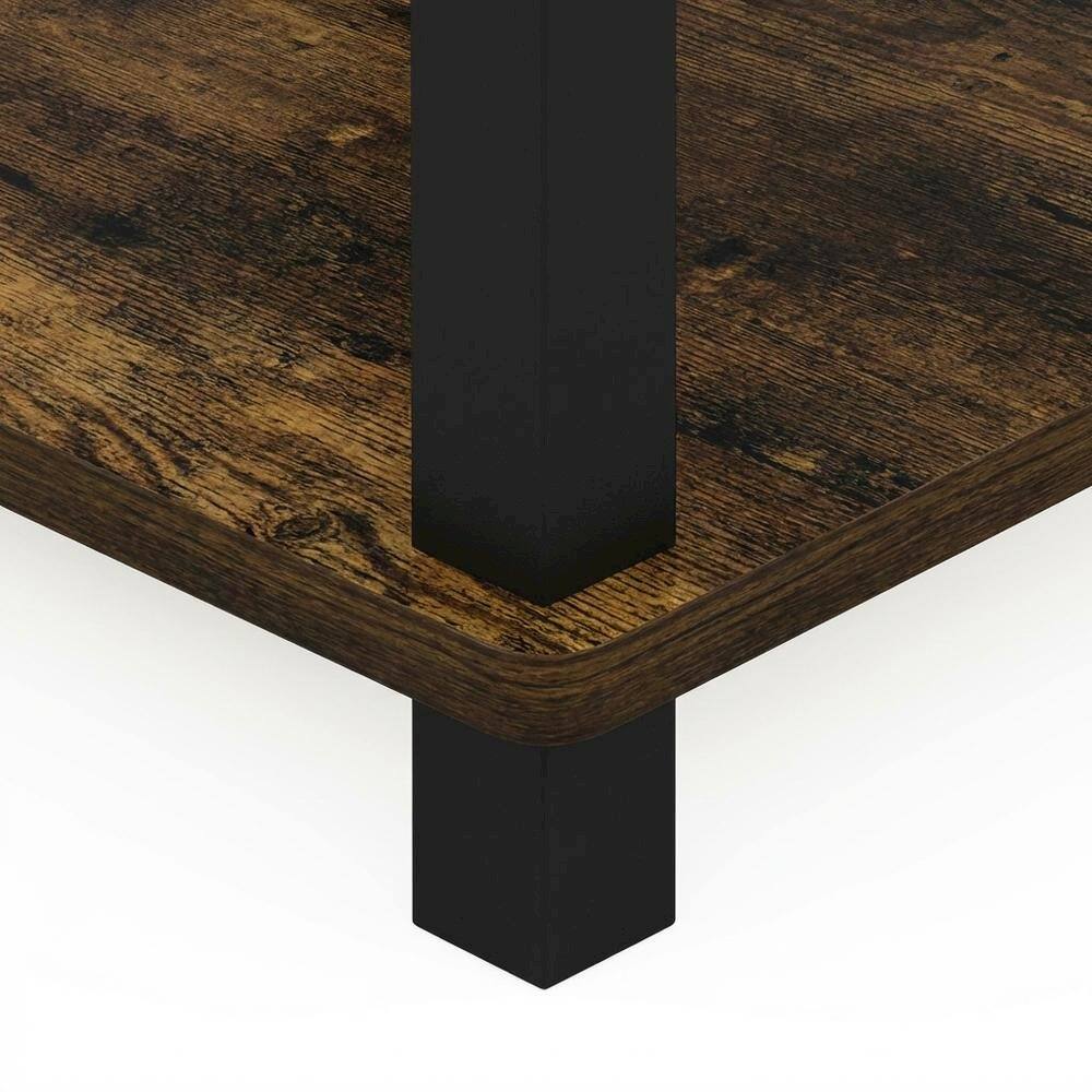 Alt View 2. FurniFact - Amber Pine and Black 3-Tier End Table with Open Shelving and Modern Style - Amber Pine/Black.