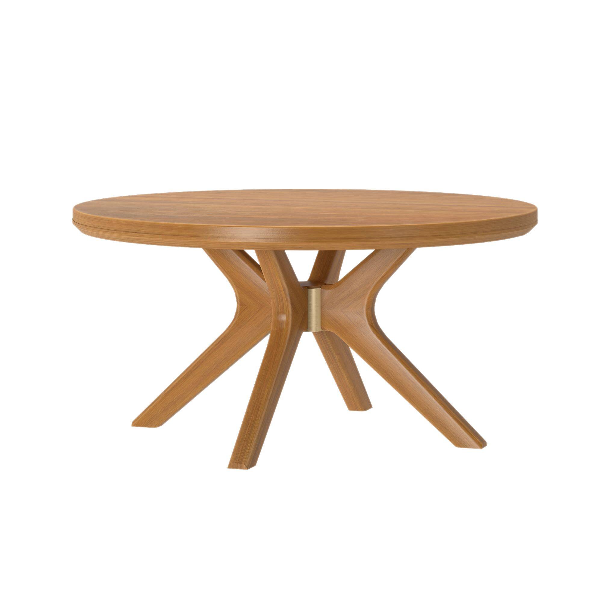 Alt View 2. Plank+Beam - Verso Round Coffee Table (36in x 36in / 910mm x 910mm), Pecan - Pecan.