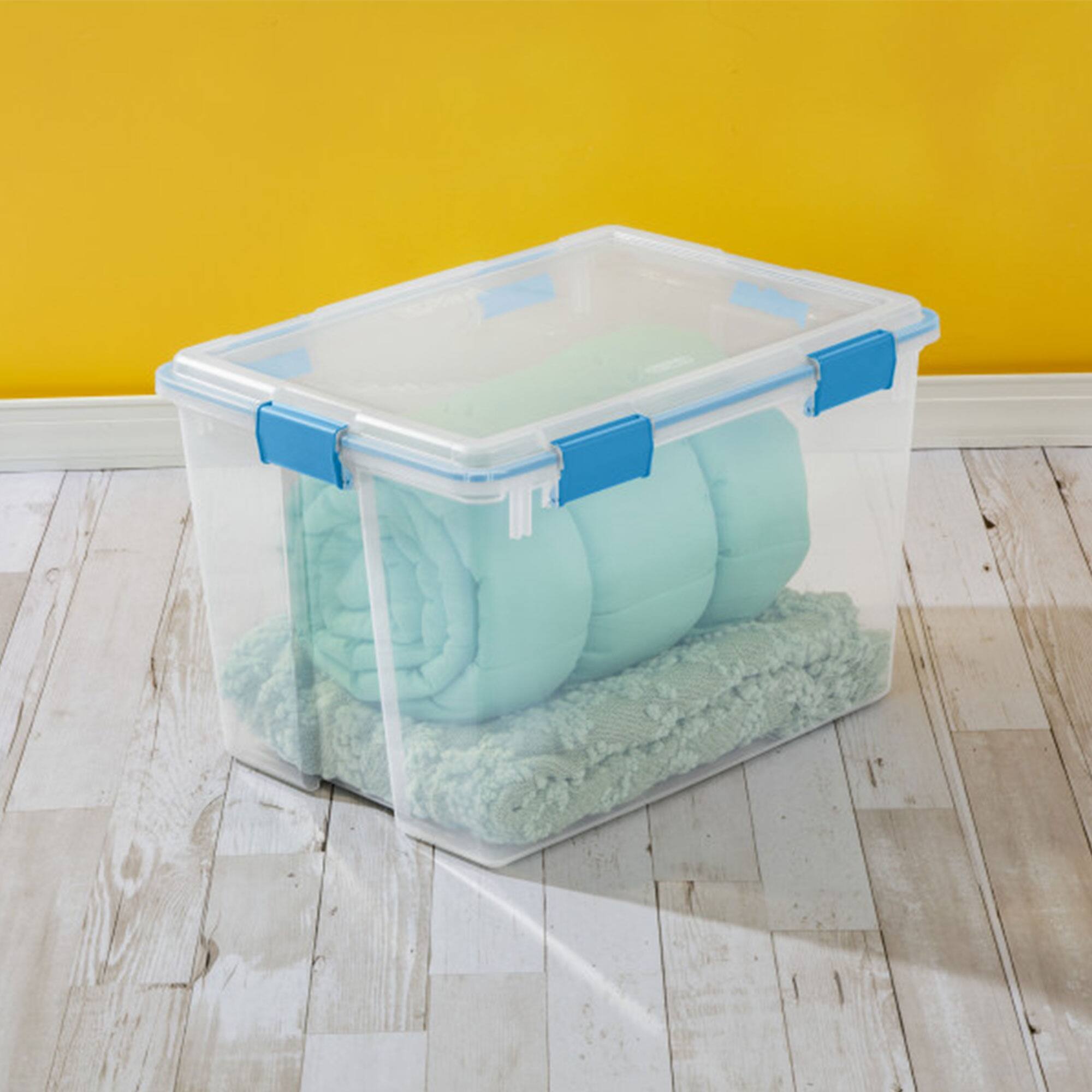 Alt View 3. Sterilite - Sterilite 80 Quart Gasket Box, Stackable Storage Bin with Latching Lid, 4 Pack.