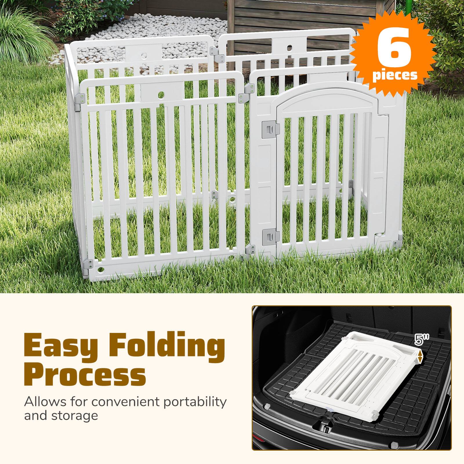 6 pieces

Easy Folding Process

Allows for convenient portability and storage