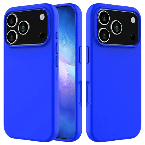 Front. Home Collection - High Quality Silicone Soft Touch Slim Cover Case 6.3-in for iphone 17 Pro - Dark Blue.