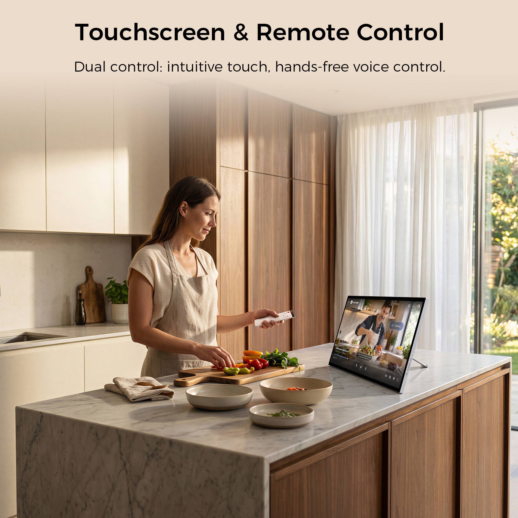 Touchscreen & Remote Control

Dual control: intuitive touch, hands-free voice control.