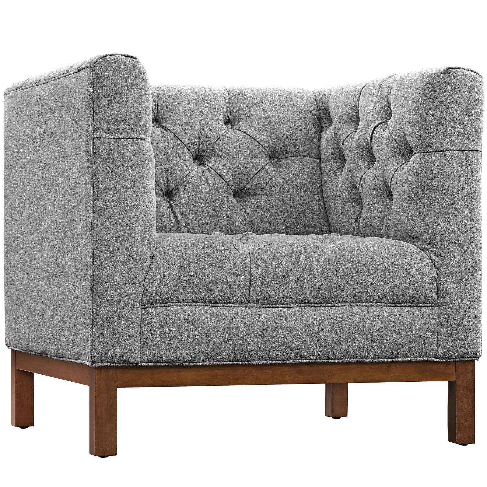 Angle. Modway - Panache Upholstered Fabric Armchair by Modway - Expectation Gray.