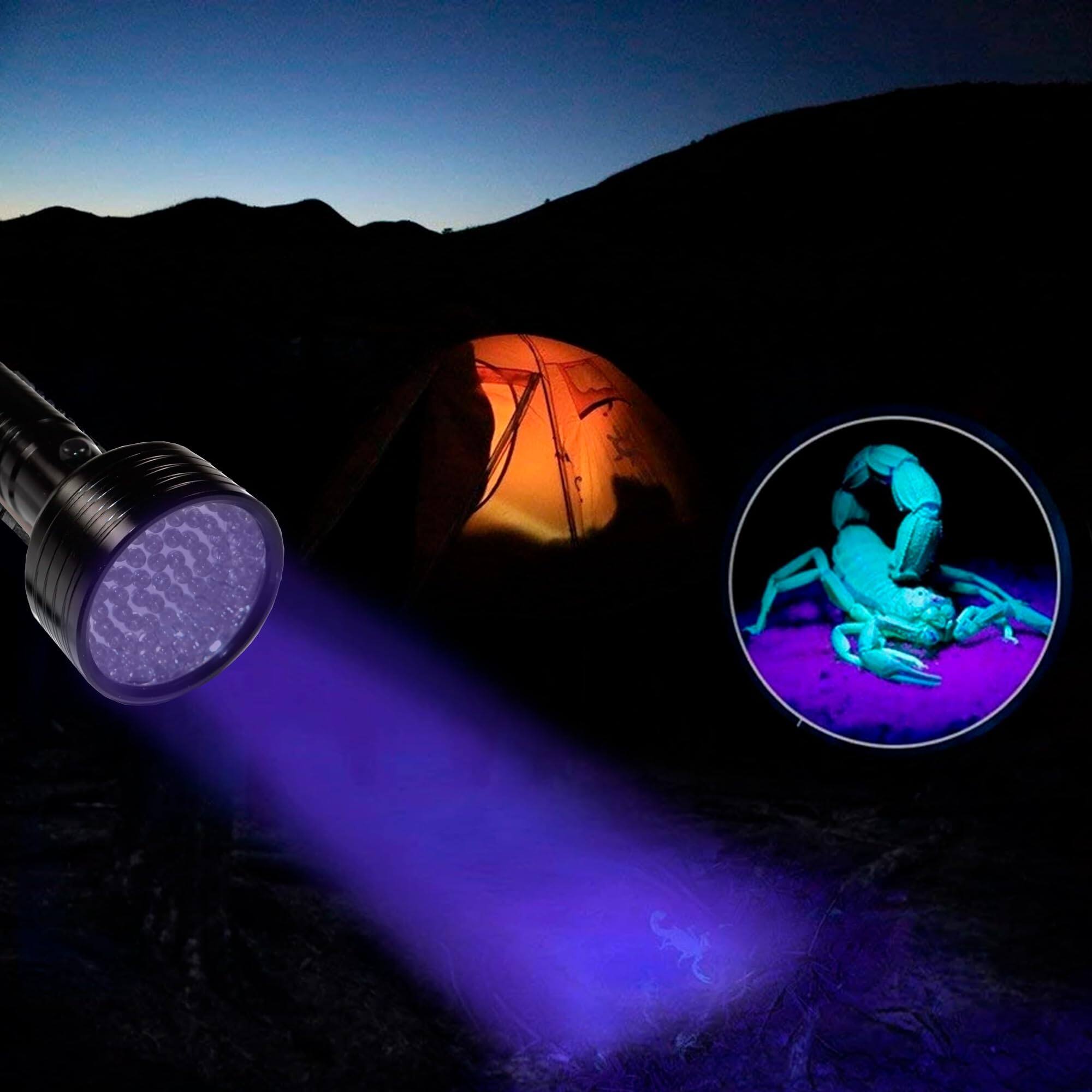 Alt View 1. HQRP - 68 LED 395 nm UV Blacklight Flashlight for Urine Stain Detection, Hotel Inspection, Scorpion Finding.