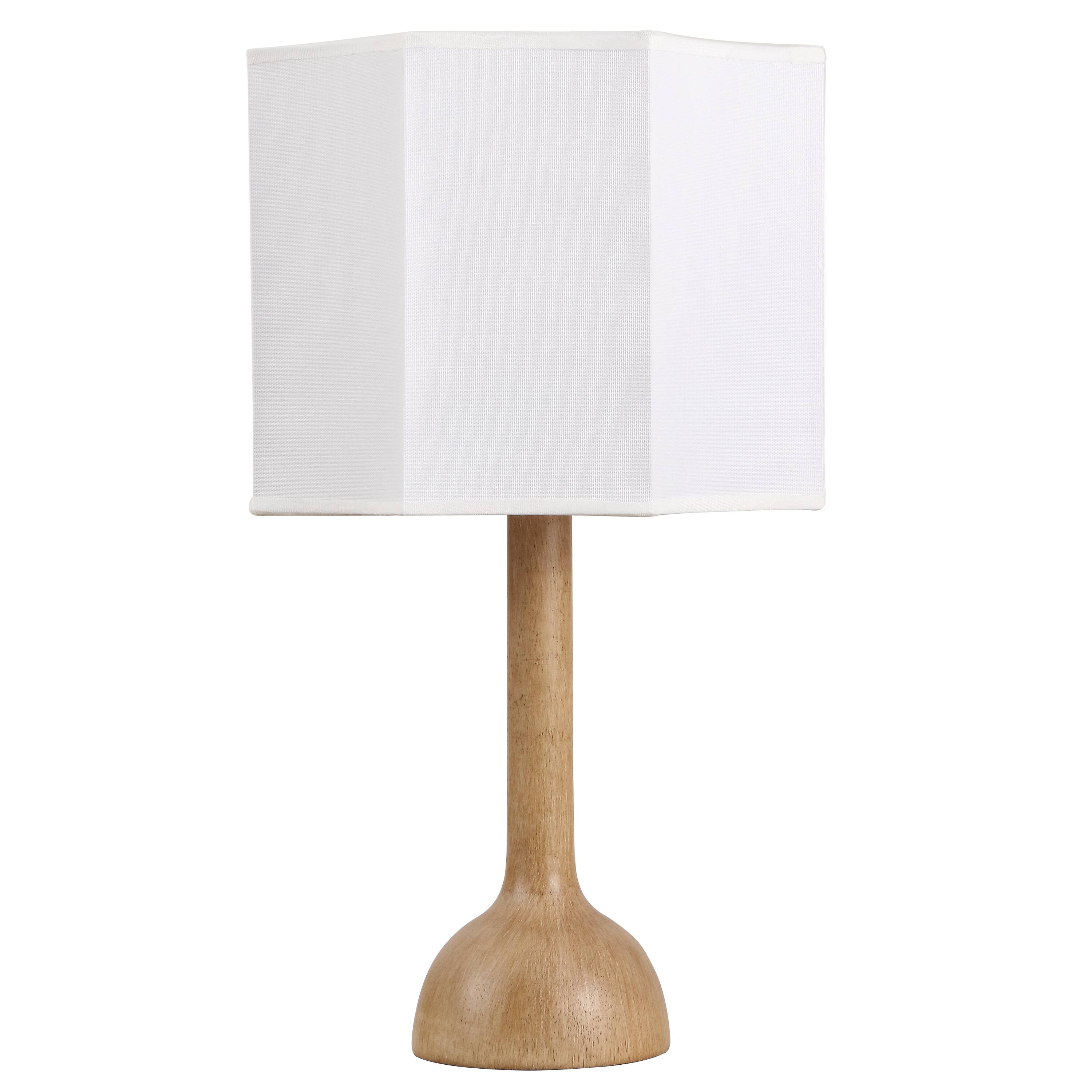 Alt View 7. Jonathan Y - Lisbet 21 in. Mid-Century Modern Tubular Gourd Resin LED Table Lamp with Octagonal Shade, Light Brown Wood Finish - Light Brown Wood Finish.