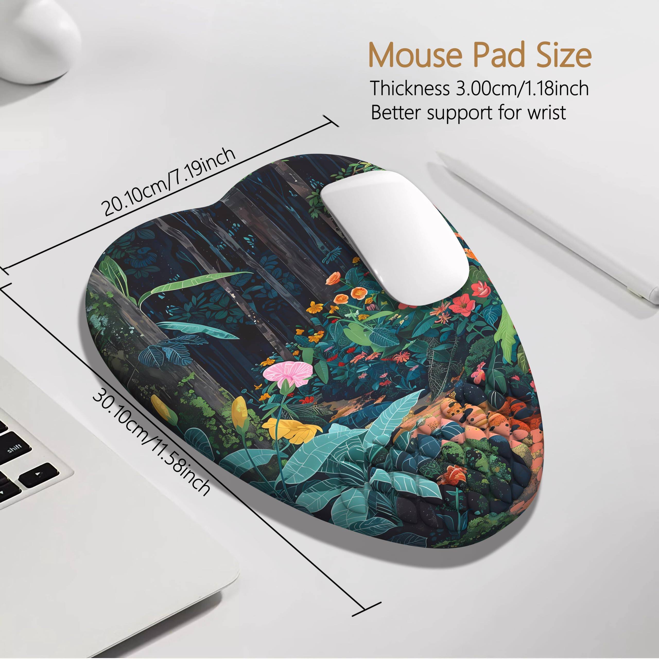 Mouse Pad Size  
Thickness 3.00cm/1.18inch  
Better support for wrist  

20.10cm/7.19inch  
30.10cm/11.58inch