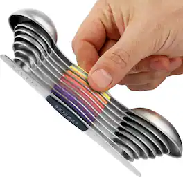 Zulay Kitchen - Stainless Steel Measuring Spoon Set - Stackable Magnetic Spoon Measuring Set - Sunrise