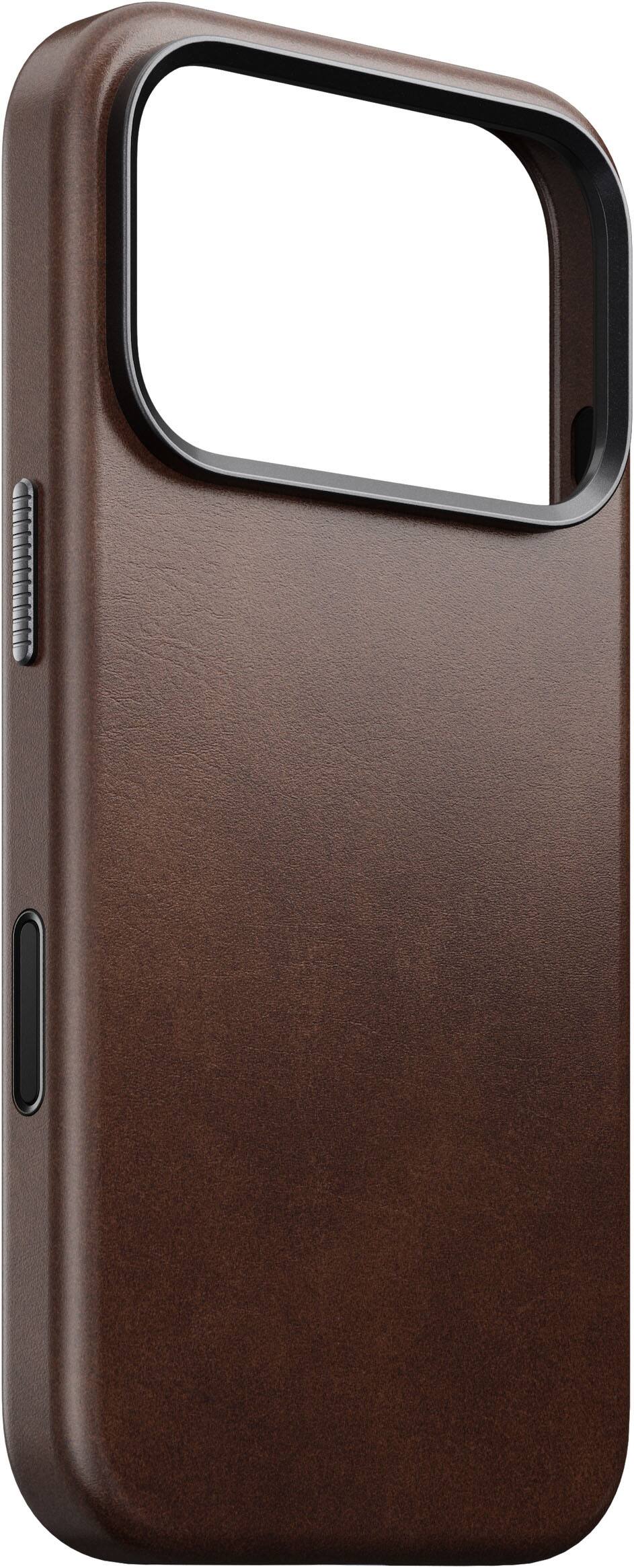 Back. Nomad - Traditional Leather Series Case for Apple iPhone 18 Pro/iPhone 17 Pro Horween Leather - Rustic Brown.