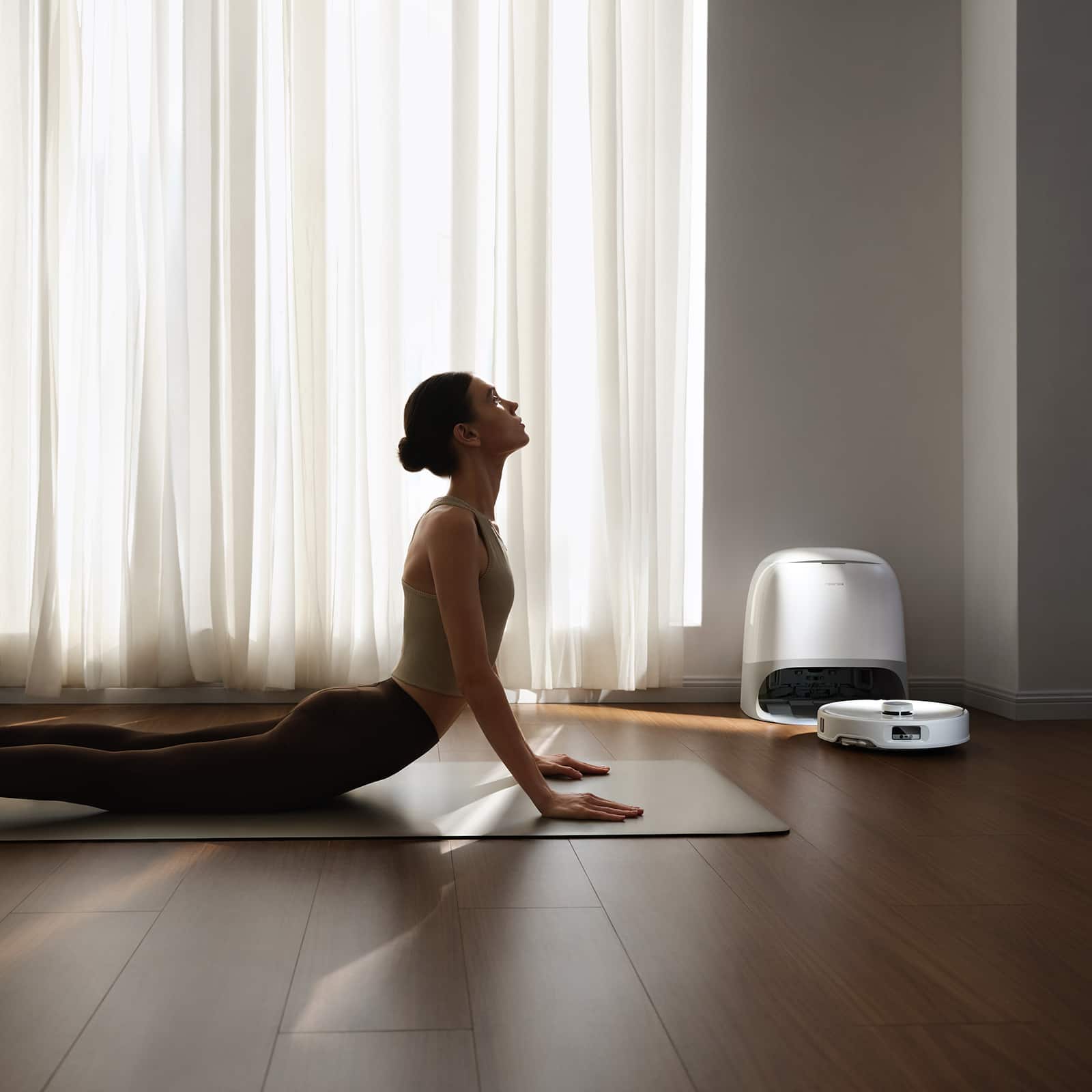 Alt View 22. Roborock - Qrevo Curv Wi-Fi Connected Robot Vacuum and Mop with Dual Anti-Tangle System and 18,500 Pa Suction Power - White.