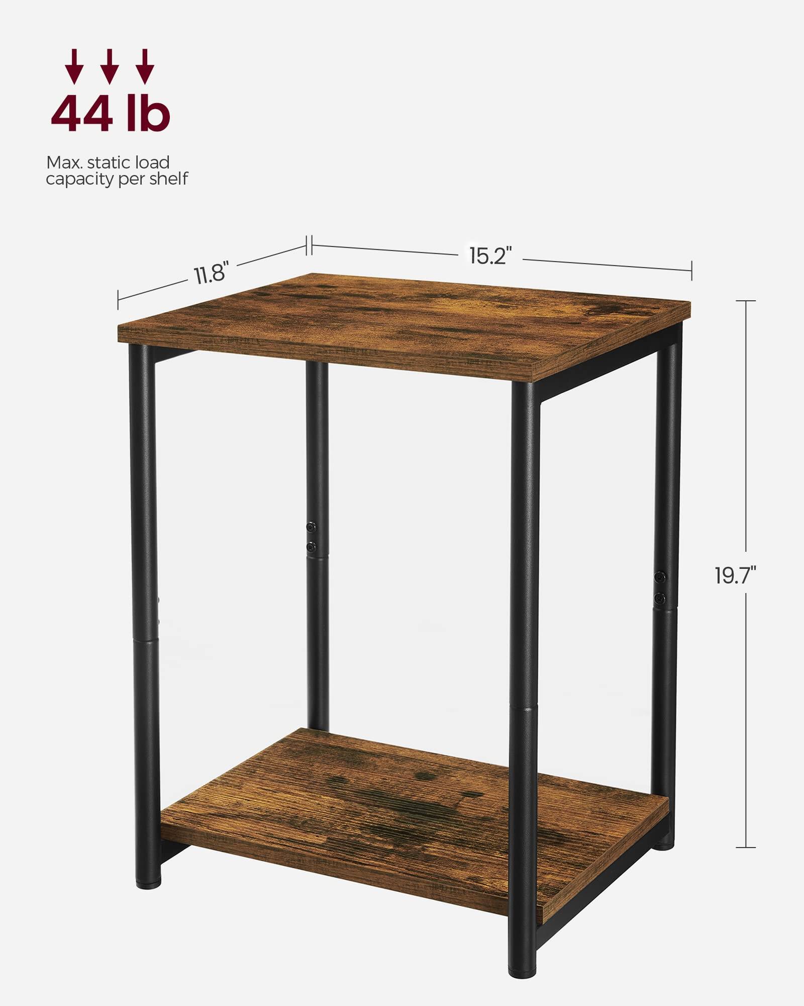 44 lb  
Max. static load capacity per shelf  

11.8"  
15.2"  
19.7"