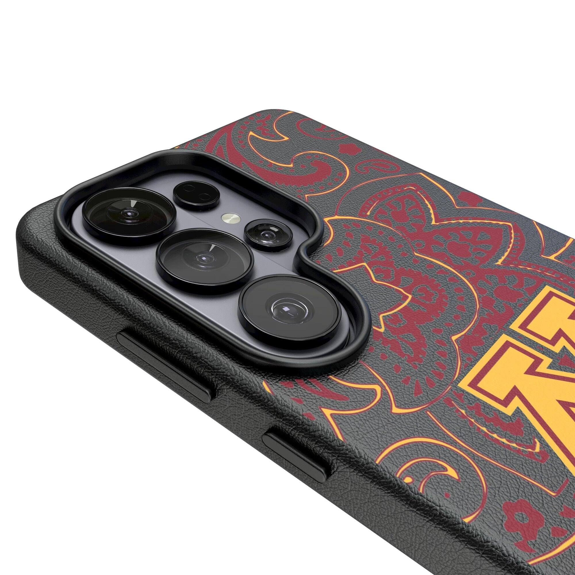 Alt View 2. Keyscaper - Minnesota Golden Gophers Paisley Galaxy Magnetic Bump Case - S25 Ultra - Black.
