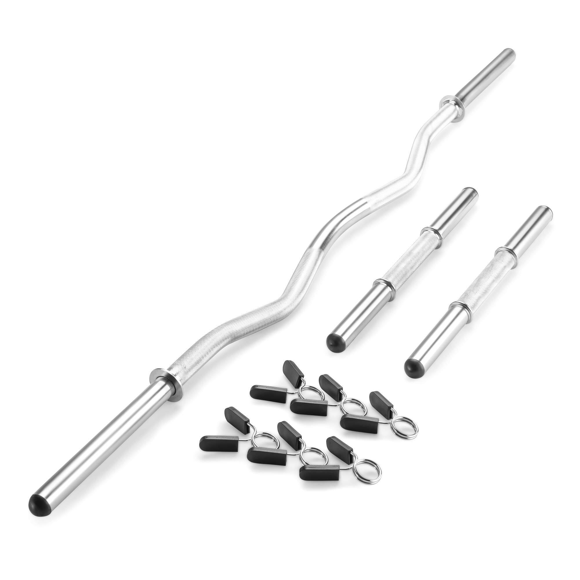 Alt View 8. ThinkLink Electronic - Hollow Curl Bar And Dumbbell Handle Set With Spring Collars p HEAVY DUTY CHROME STEEL CONSTRUCTION - MULTI.