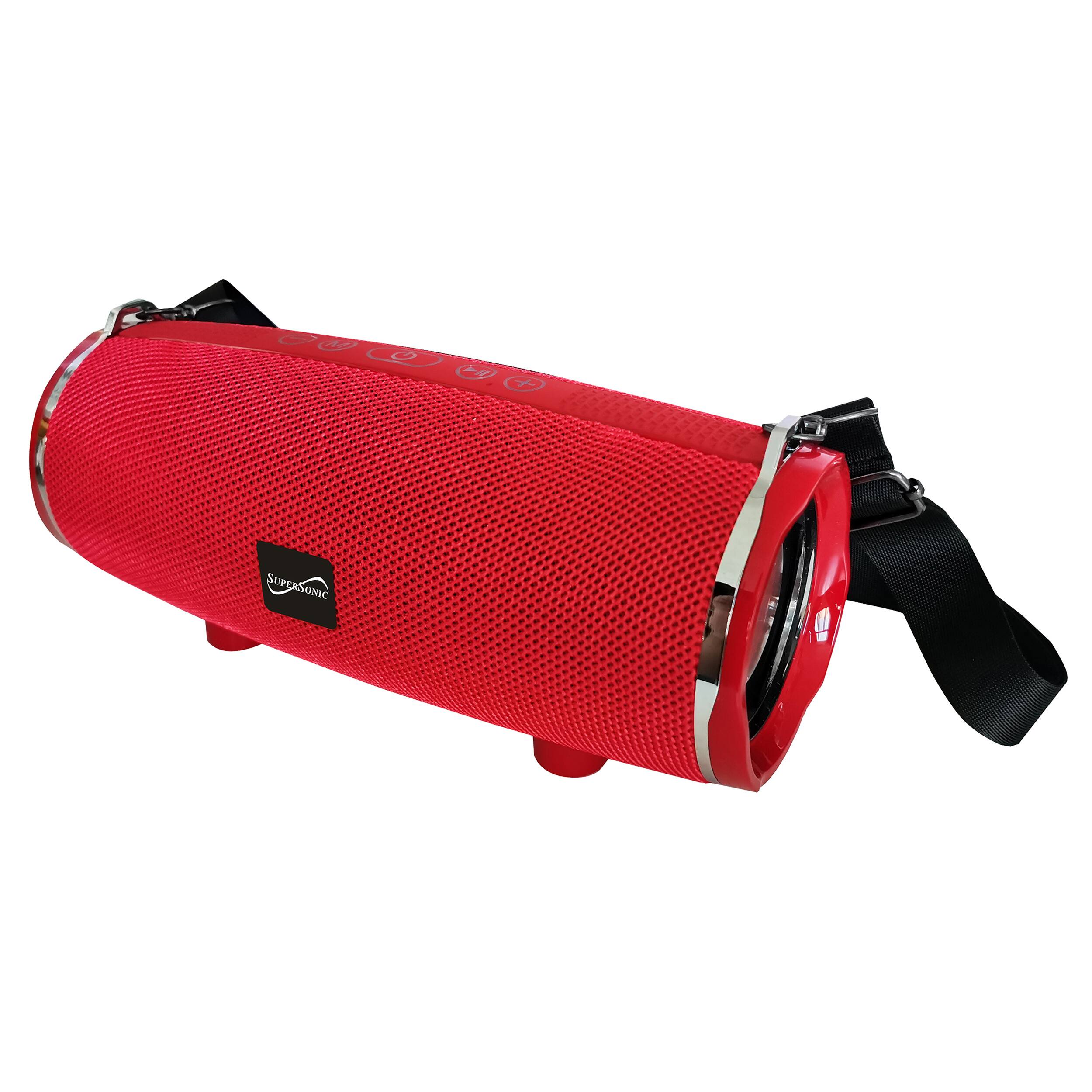 Front. Supersonic - SuperSonic Portable Lightweight Bluetooth Speaker in Red.