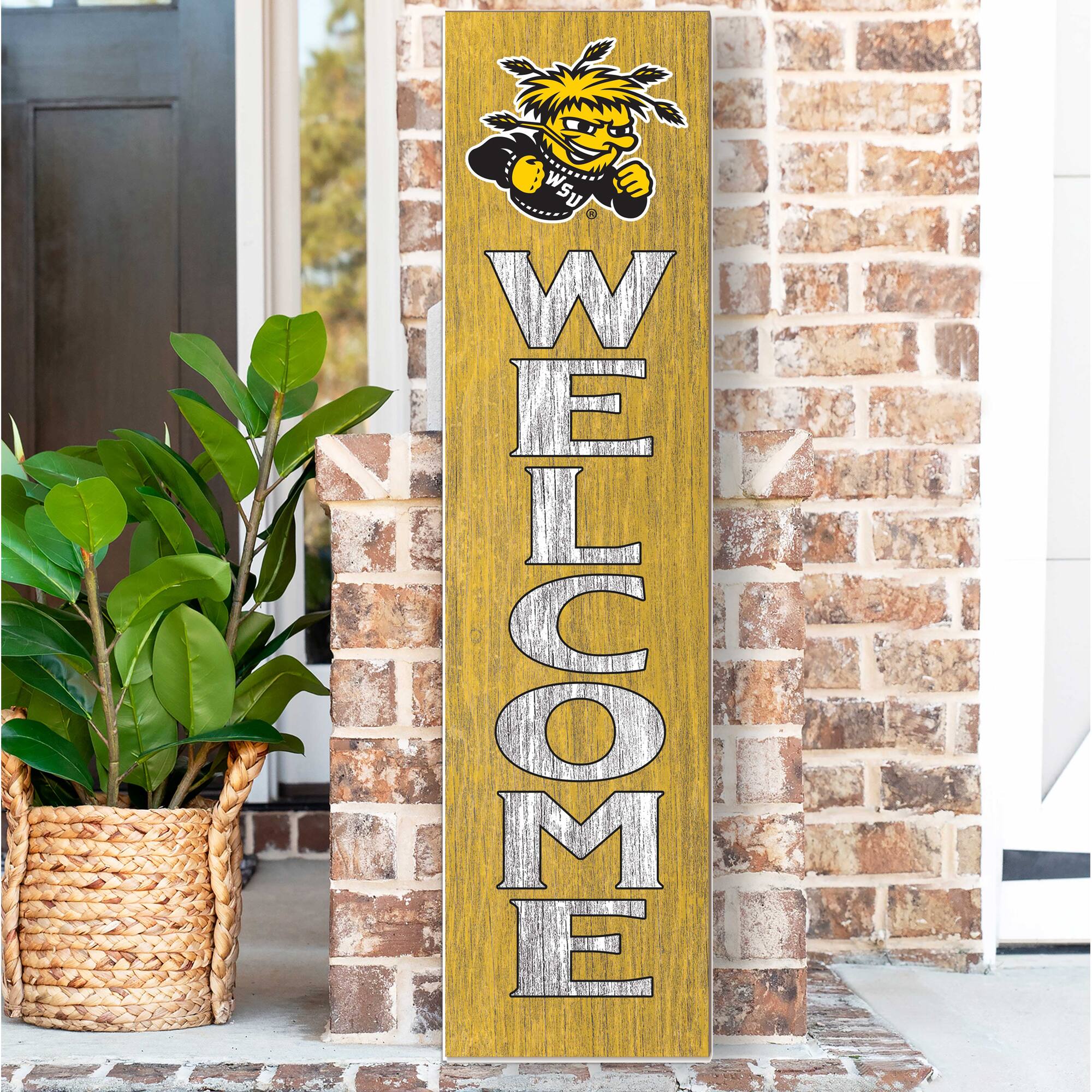 Alt View 1. Jardine - Wichita State Shockers 12'' x 48'' Welcome Outdoor Leaner - Yellow.