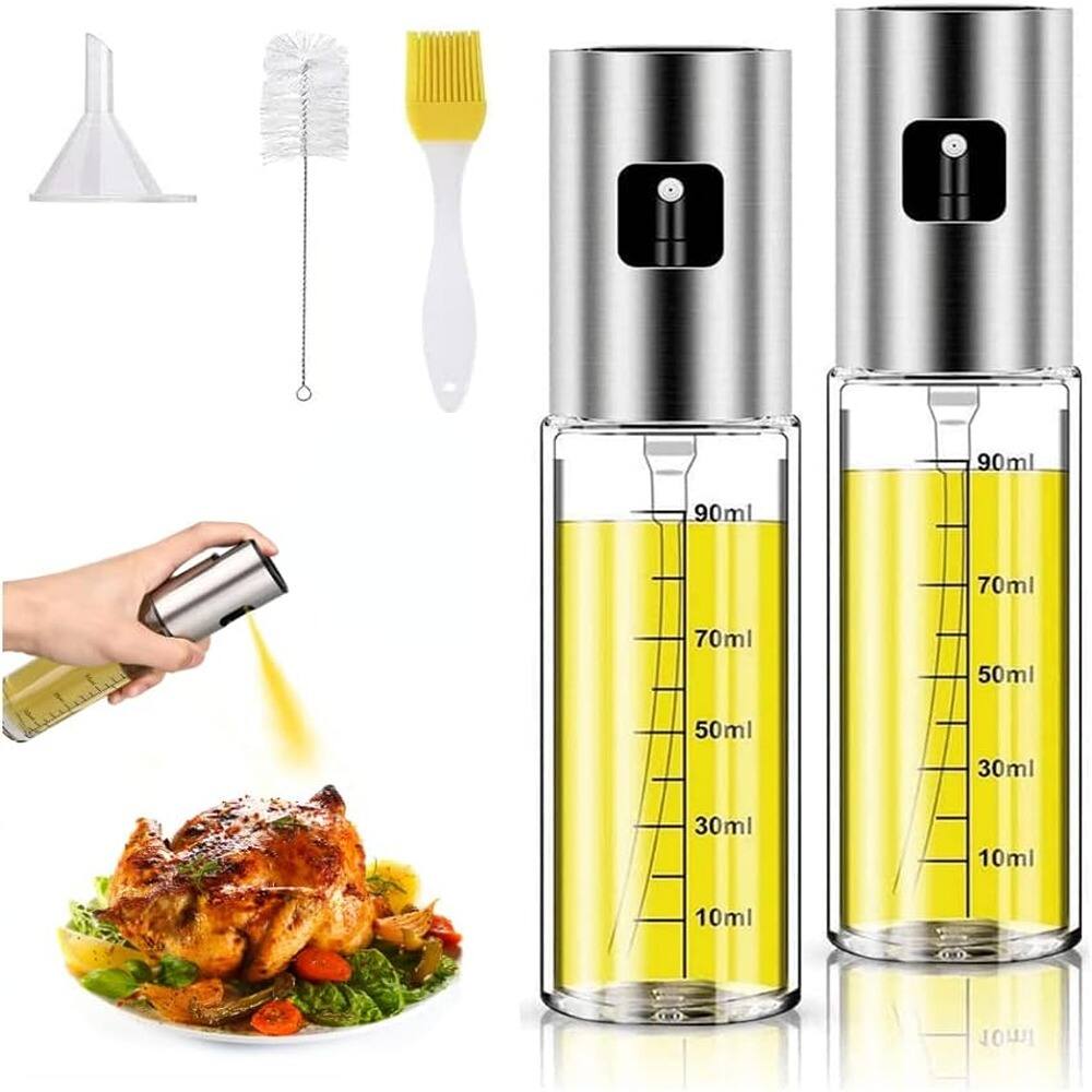 Schertz - 2-Pack Olive Oil Sprayer Mister – Portable Spray Bottles for Cooking, Air Fryer & Grilling