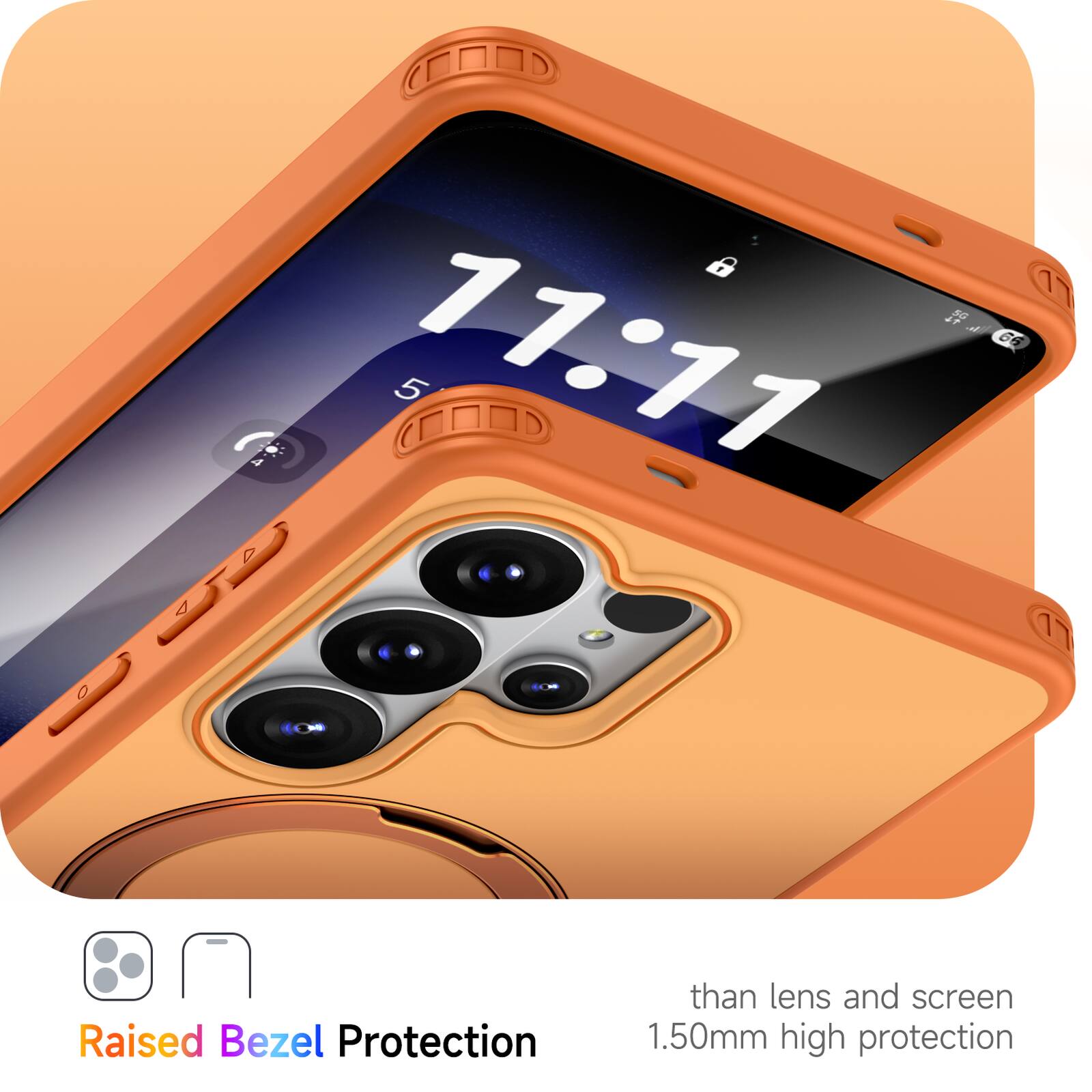 Raised Bezel Protection than lens and screen 1.50mm high protection