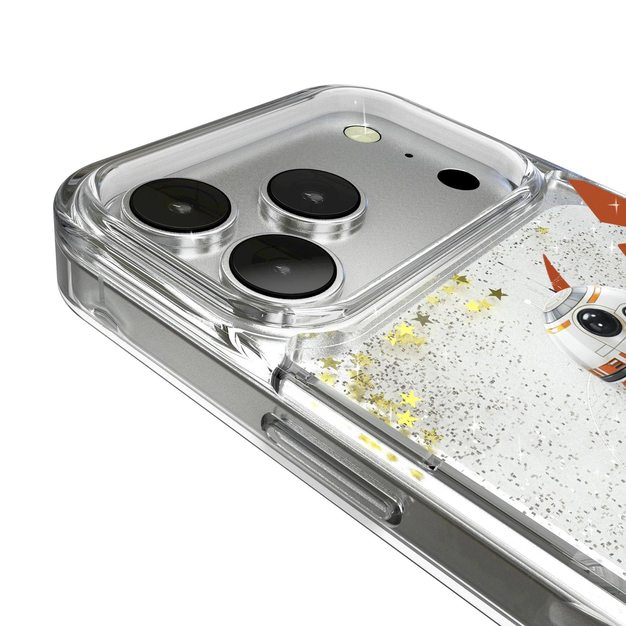 Left. Keyscaper - Star Wars: The Force Awakens FactionTech Glitter Phone Case - Apple iPhone 17 Pro - BB-8.