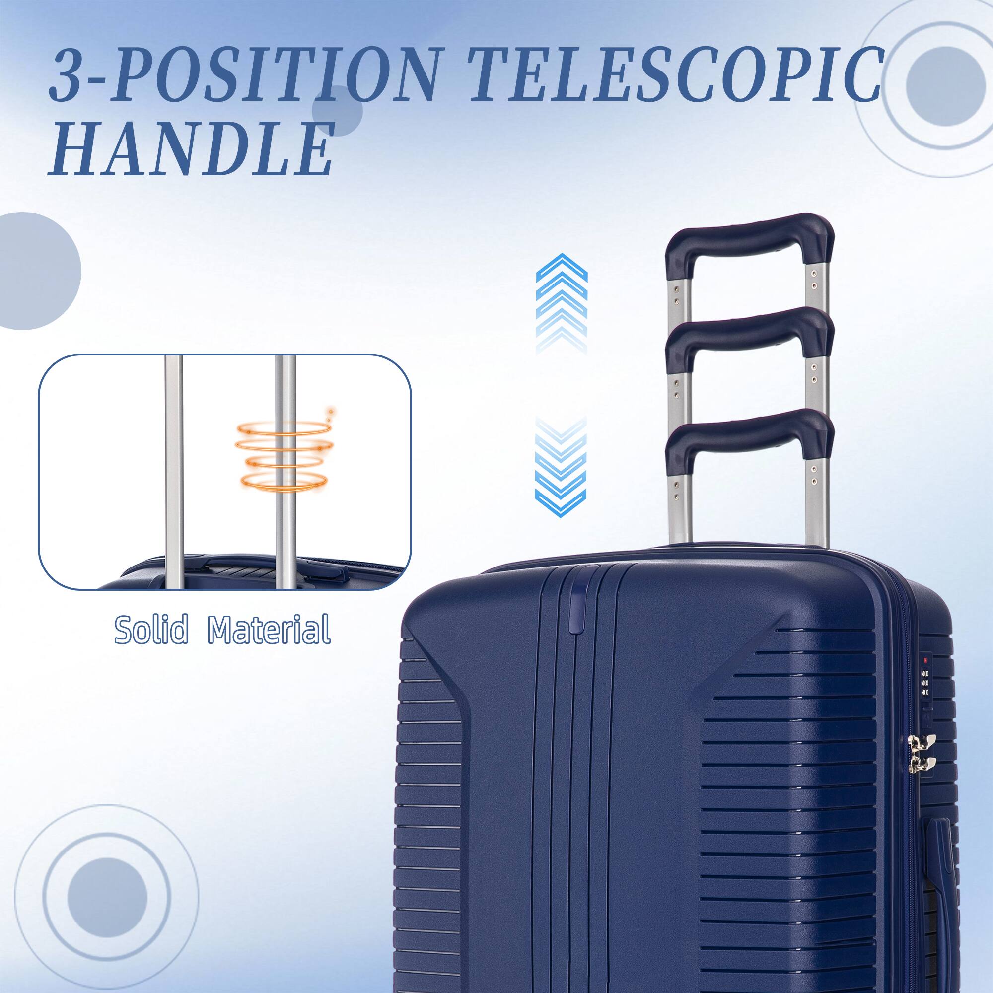 3-POSITION TELESCOPIC HANDLE

Solid Material