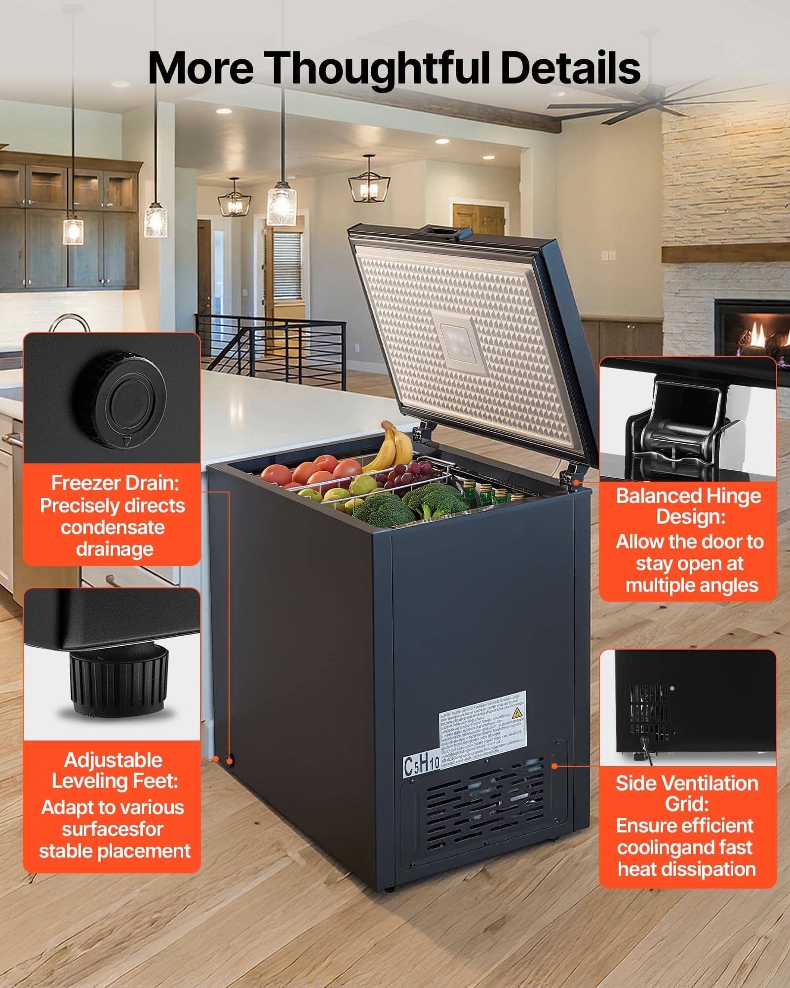 VEVOR Chest Freezer, 6.7 Cu.ft Compact Deep Freezer, Free Standing