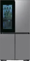 Samsung - Bespoke 23 Cu. Ft. 4-Door Flex French Door Counter Depth Refrigerator with Beverage Zone and Auto Open Door - Stainless Steel - Front_Zoom